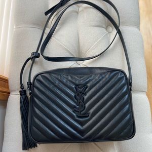 YSL black Monogram Crossbody.